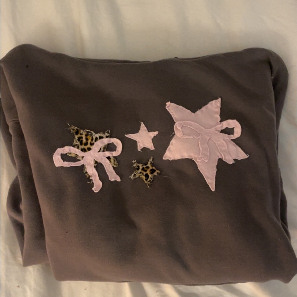 Primark Chocolate Sweatshirt with Pink and Leopard Details